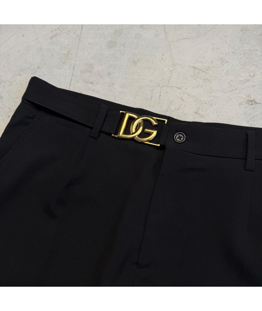 DOLCE&GABBANA Черные шерстяные классические брюки, фото 4