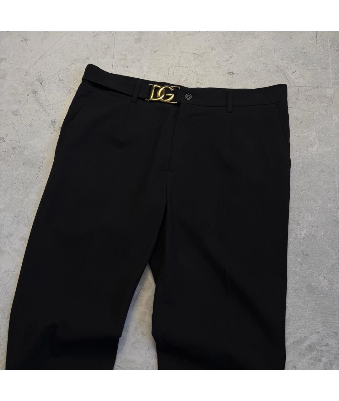 DOLCE&GABBANA Черные шерстяные классические брюки, фото 3