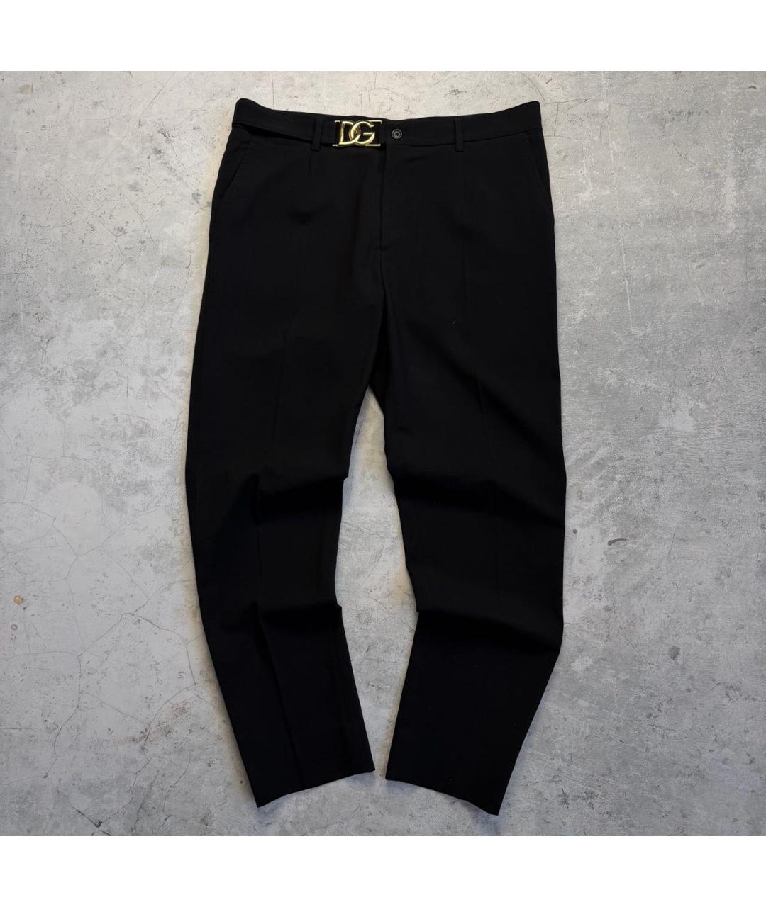 DOLCE&GABBANA Черные шерстяные классические брюки, фото 8