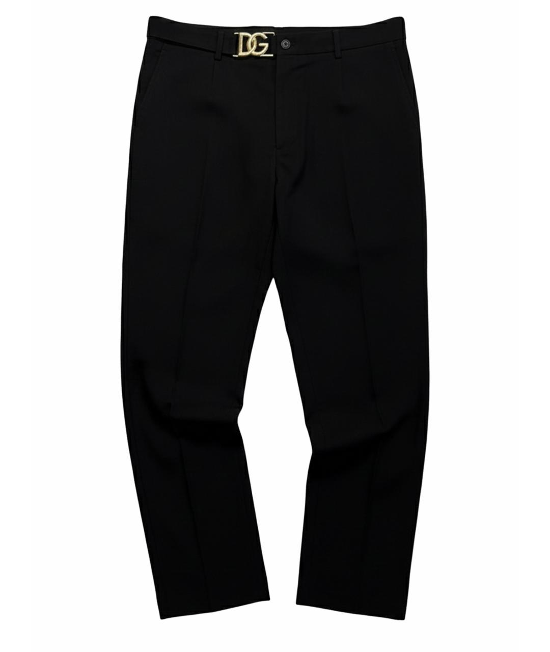 DOLCE&GABBANA Черные шерстяные классические брюки, фото 1