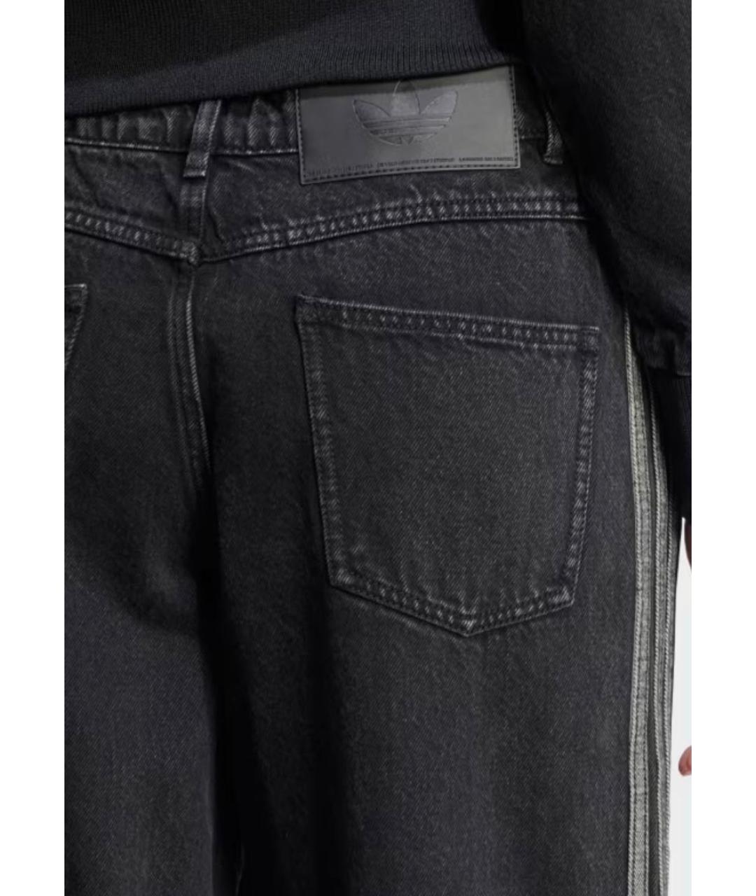 ADIDAS Черные хлопковые прямые джинсы, фото 5