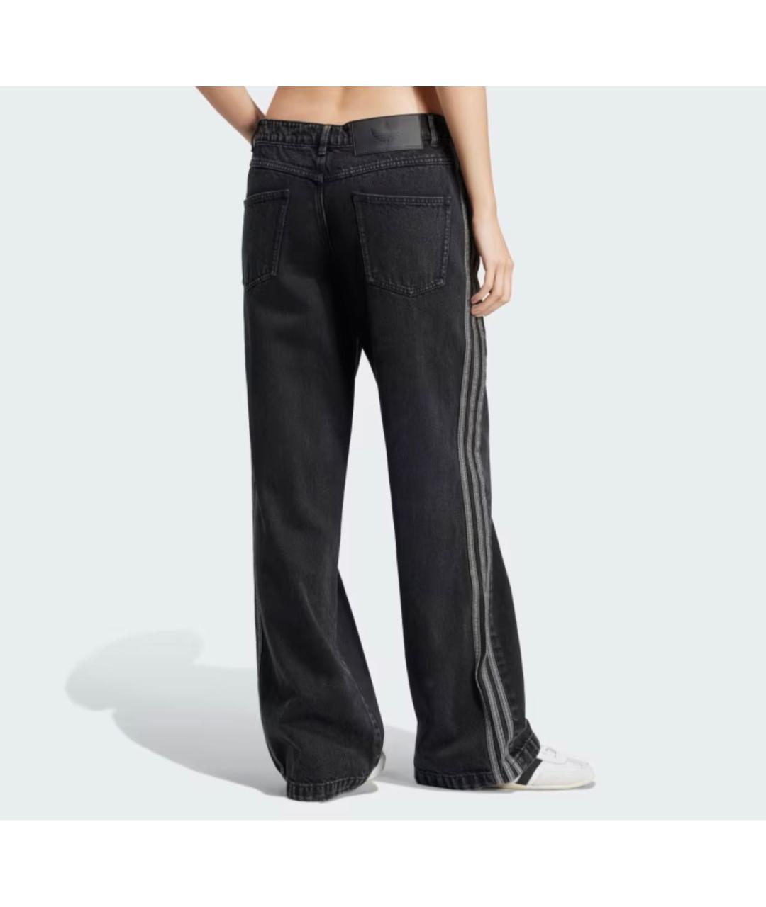 ADIDAS Черные хлопковые прямые джинсы, фото 2