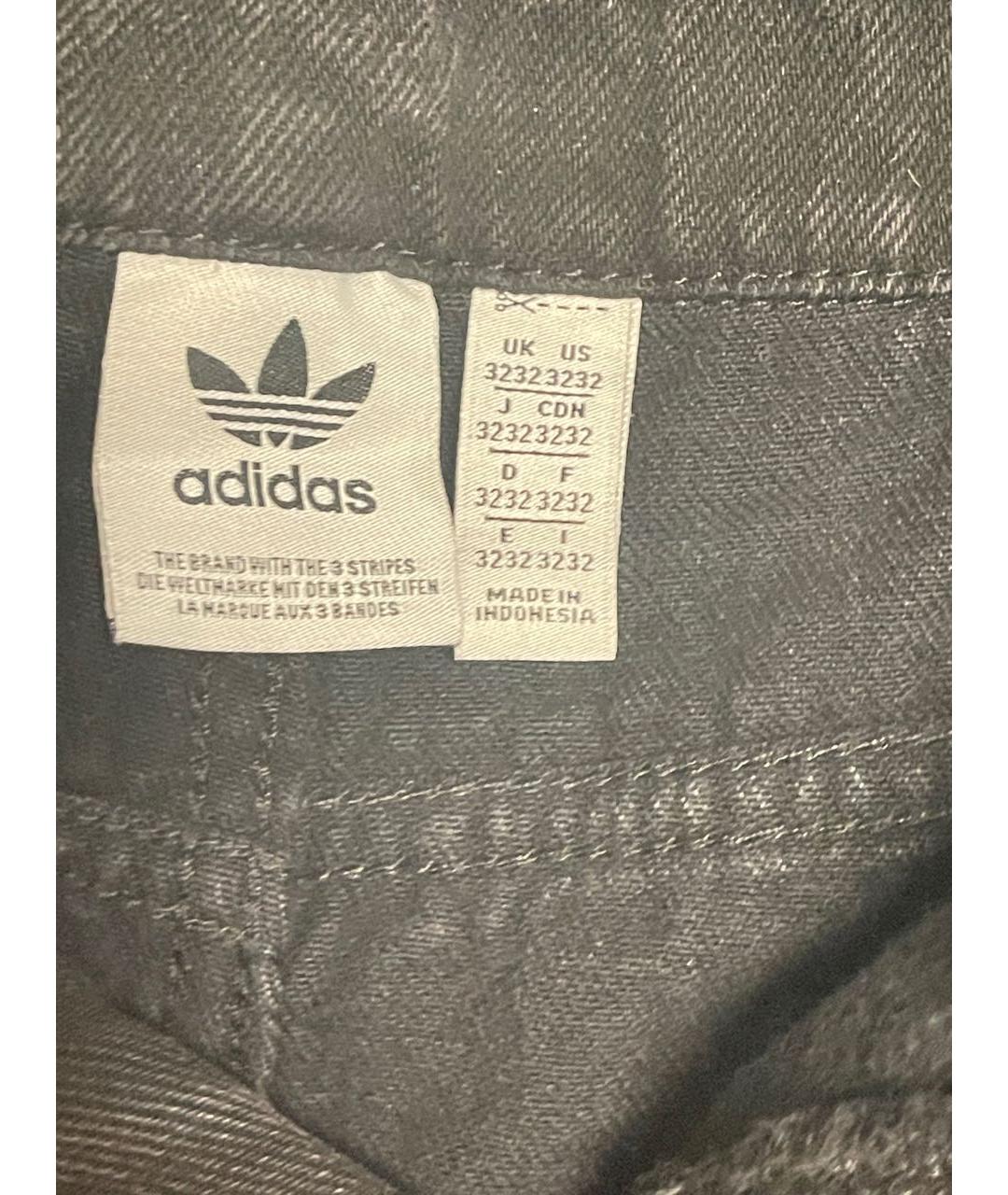 ADIDAS Черные хлопковые прямые джинсы, фото 3