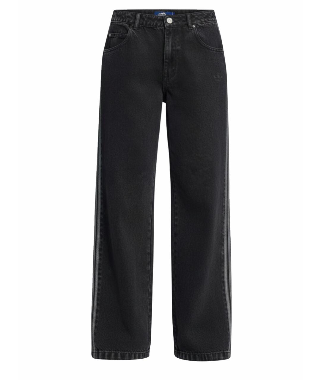 ADIDAS Черные хлопковые прямые джинсы, фото 1
