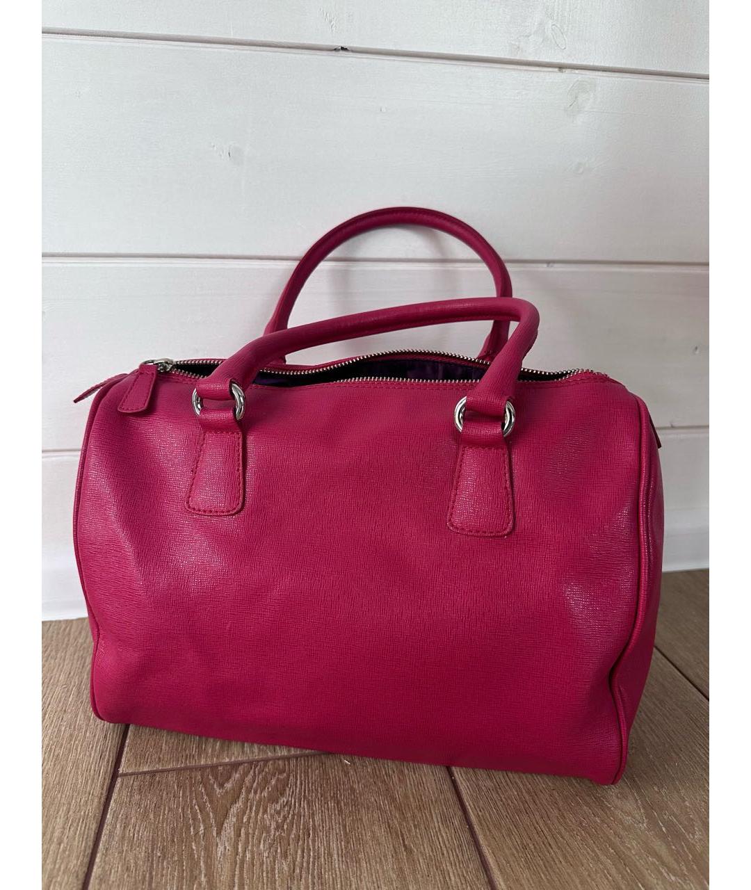 FURLA Фуксия кожаная сумка с короткими ручками, фото 3