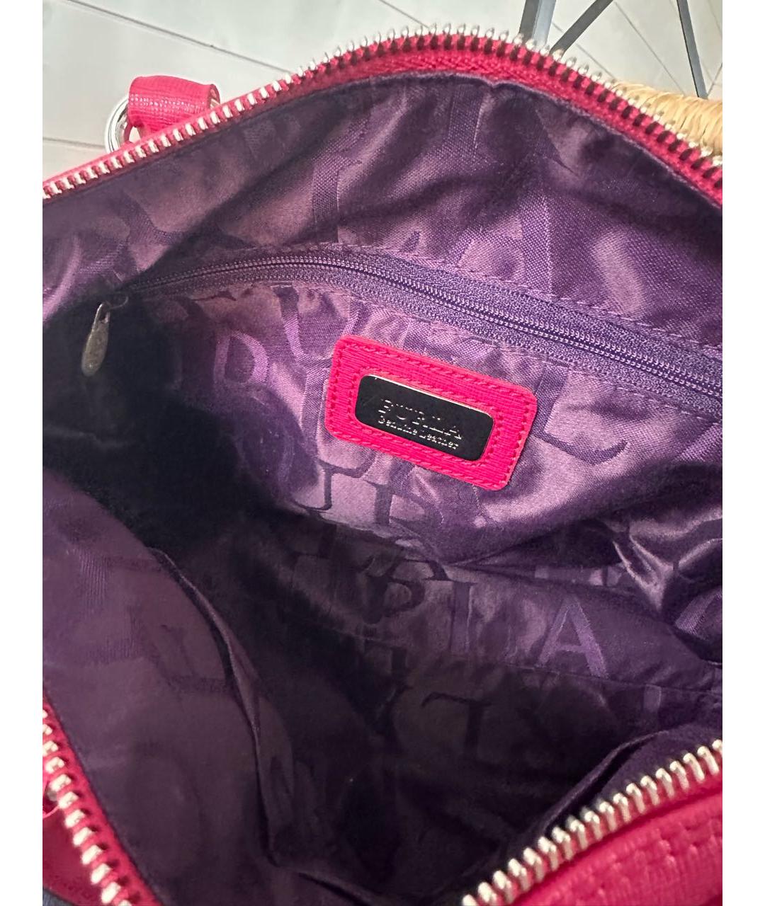 FURLA Фуксия кожаная сумка с короткими ручками, фото 4