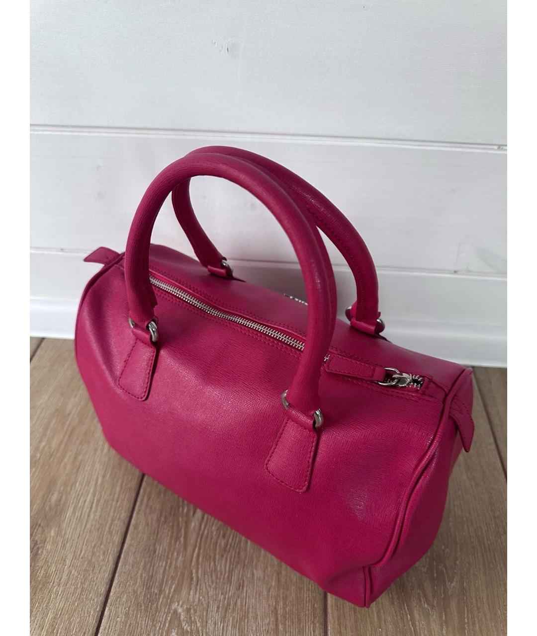 FURLA Фуксия кожаная сумка с короткими ручками, фото 7