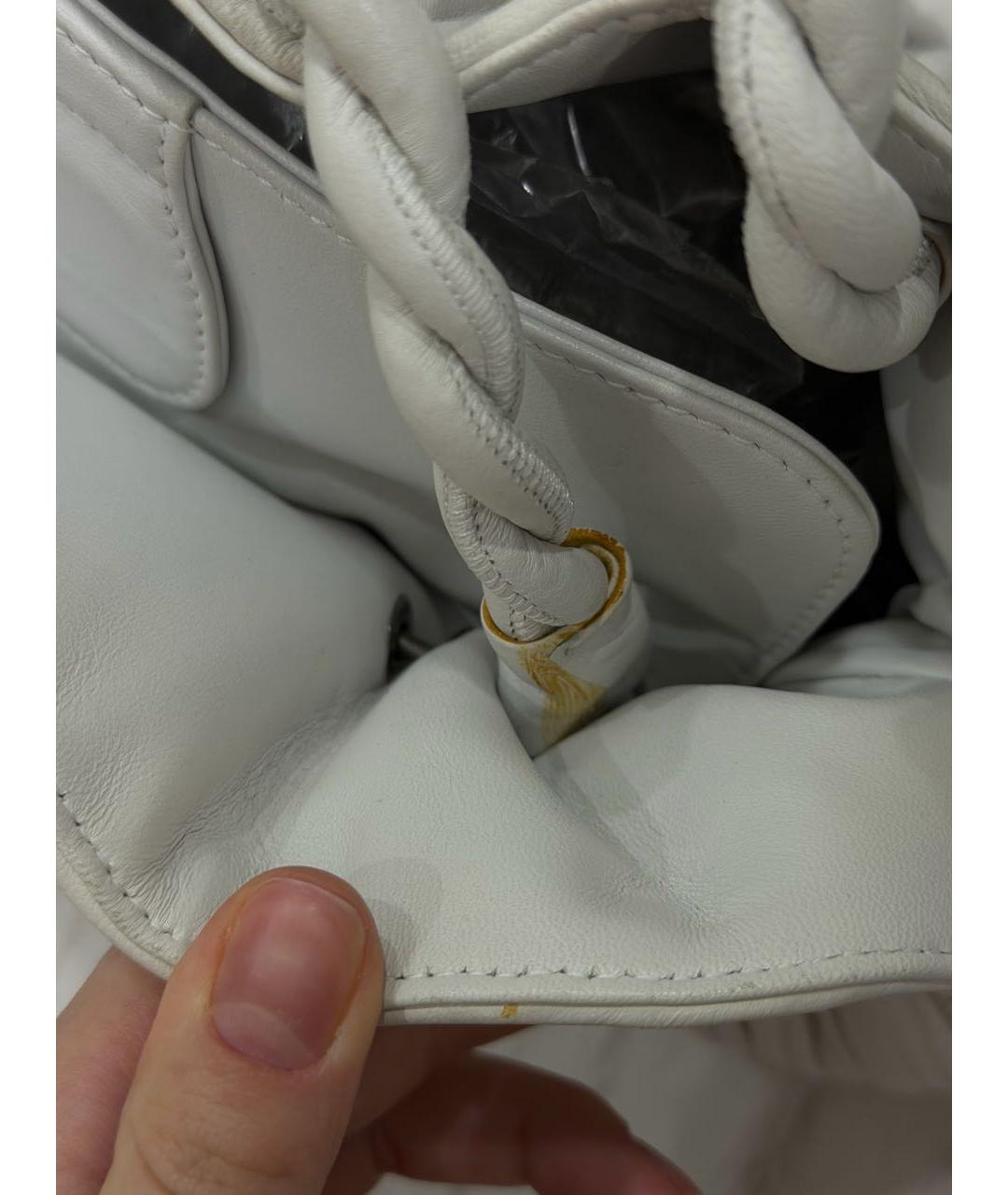 BVLGARI Белая кожаная сумка с короткими ручками, фото 7