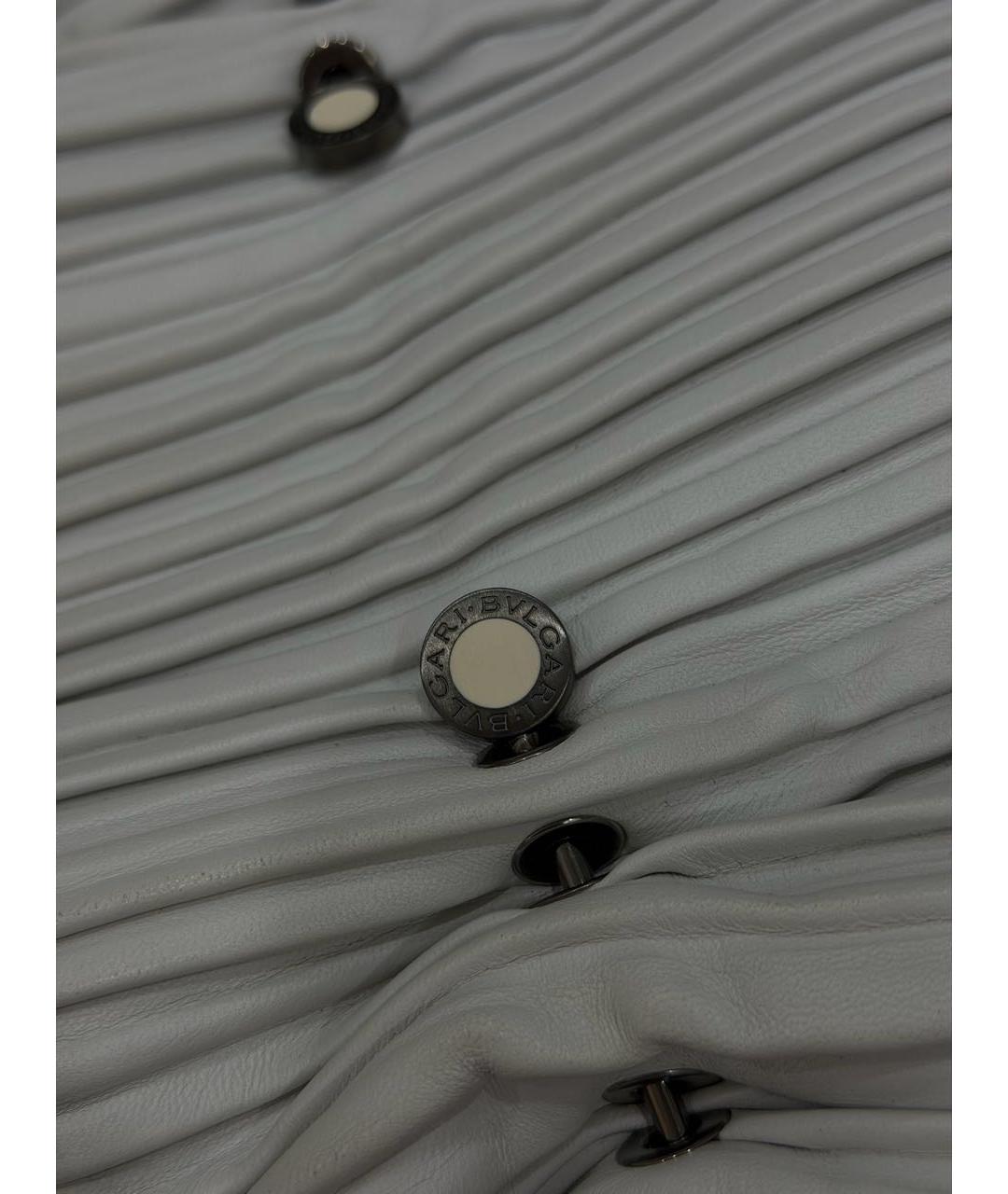 BVLGARI Белая кожаная сумка с короткими ручками, фото 4