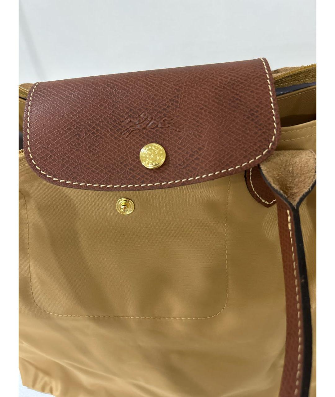 LONGCHAMP Горчичная синтетическая сумка тоут, фото 6