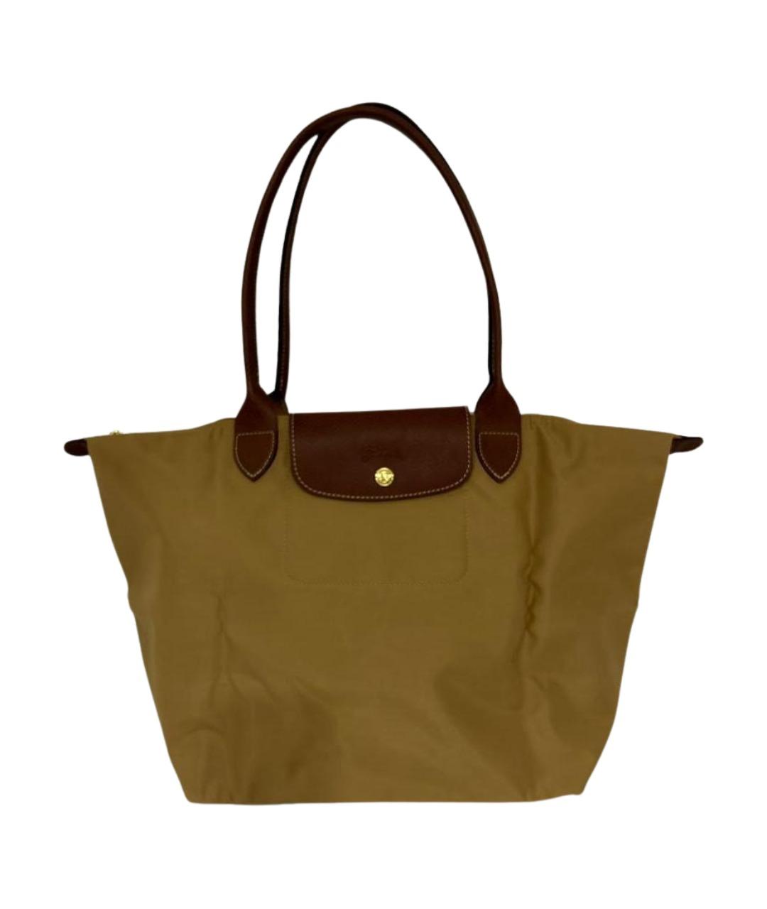 LONGCHAMP Горчичная синтетическая сумка тоут, фото 1