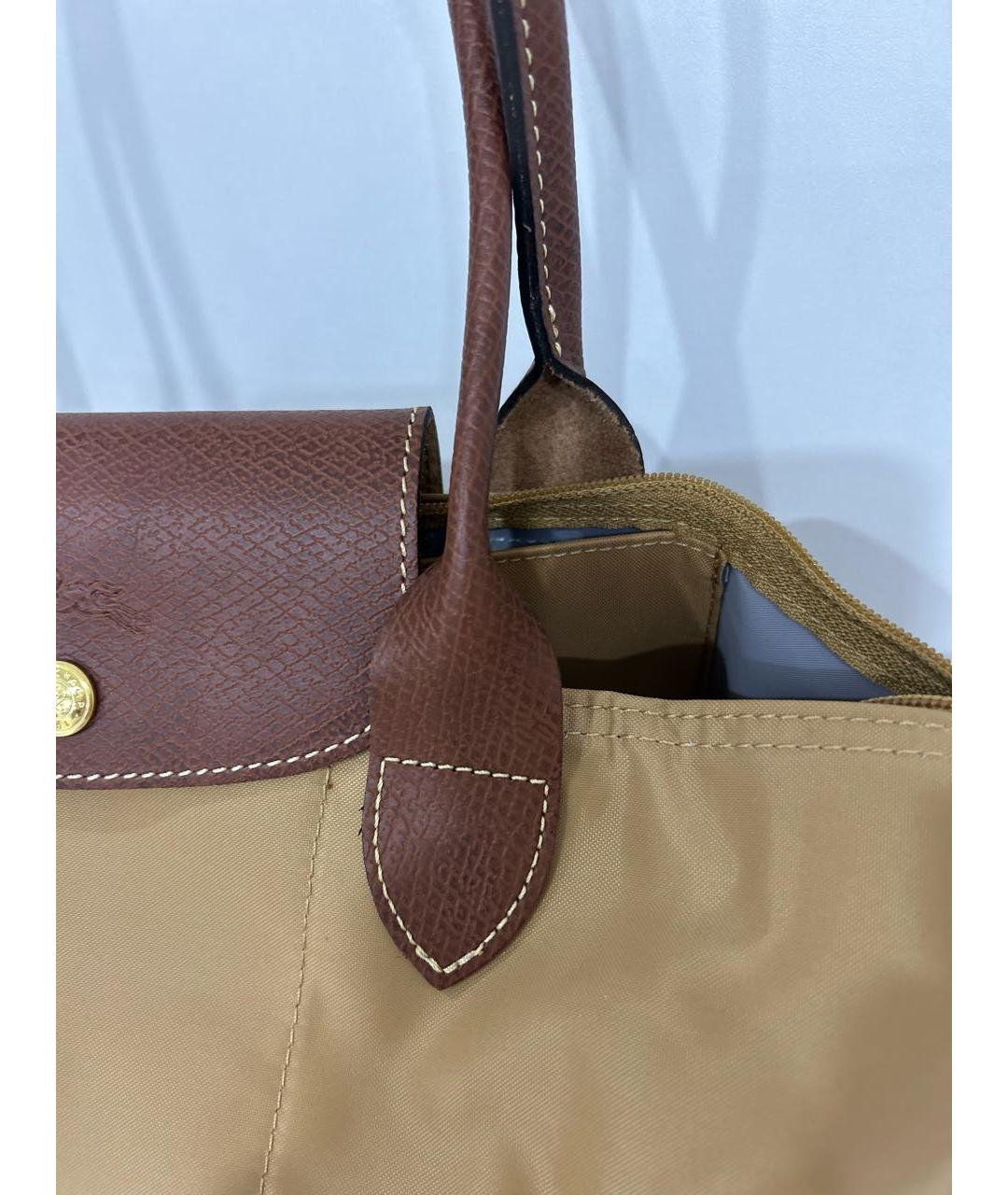 LONGCHAMP Горчичная синтетическая сумка тоут, фото 7