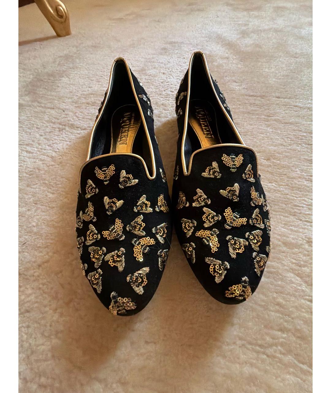 ALEXANDER MCQUEEN Черные замшевые балетки, фото 2