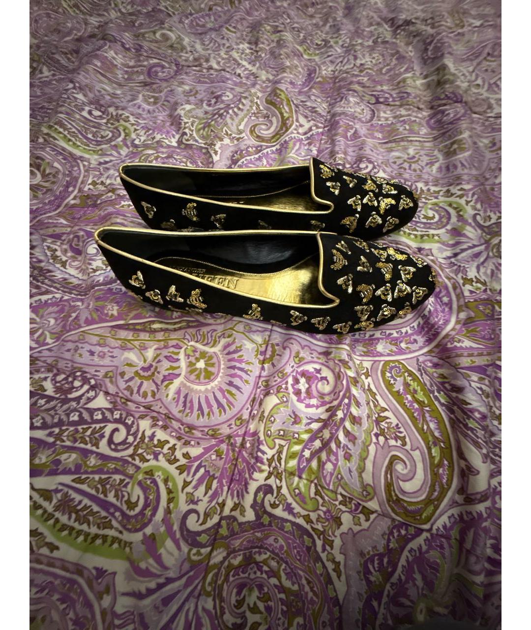ALEXANDER MCQUEEN Черные замшевые балетки, фото 7