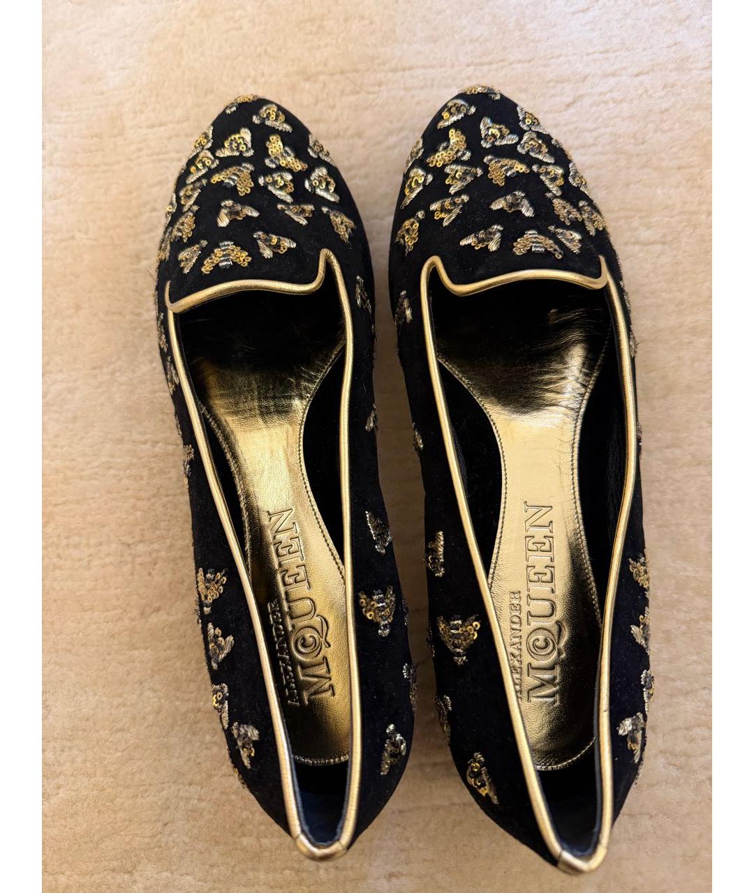 ALEXANDER MCQUEEN Черные замшевые балетки, фото 5