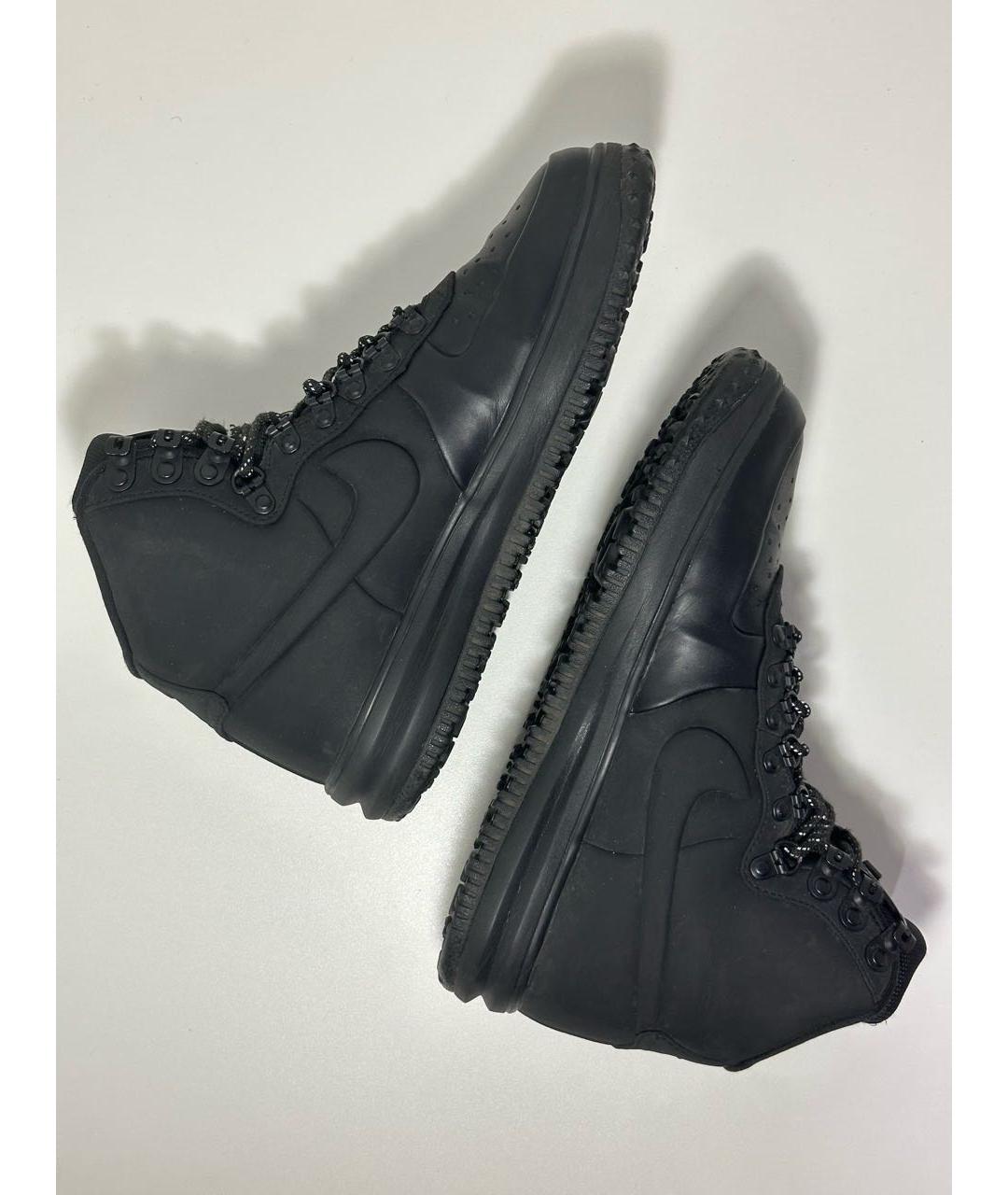 NIKE Черные нубуковые высокие кроссовки / кеды, фото 7