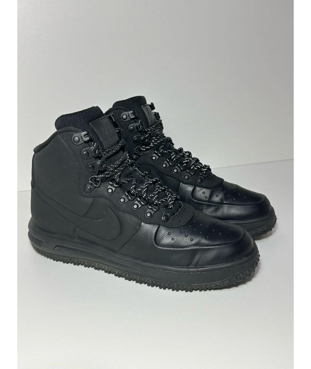 NIKE Черные нубуковые высокие кроссовки / кеды, фото 5