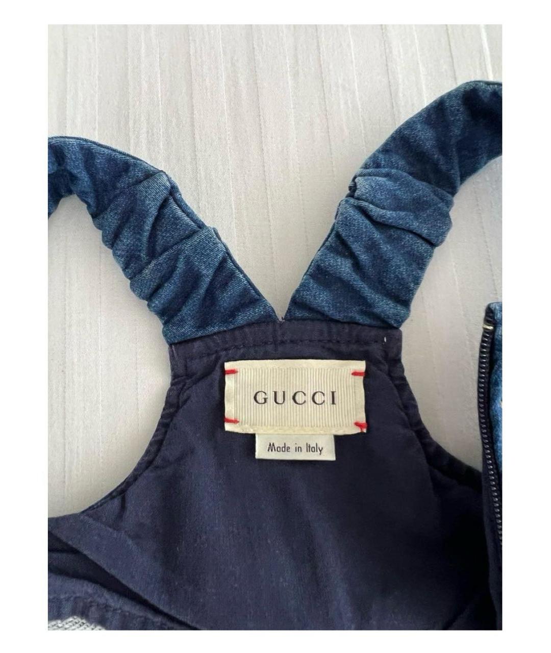 GUCCI Синий деним комбинезон, фото 4