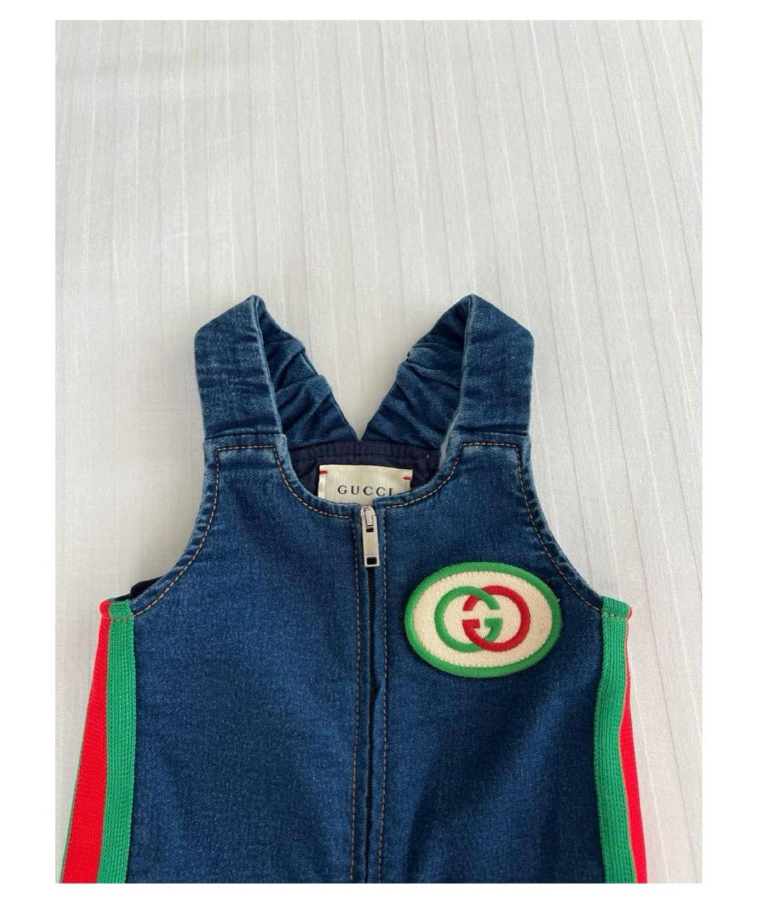 GUCCI Синий деним комбинезон, фото 3