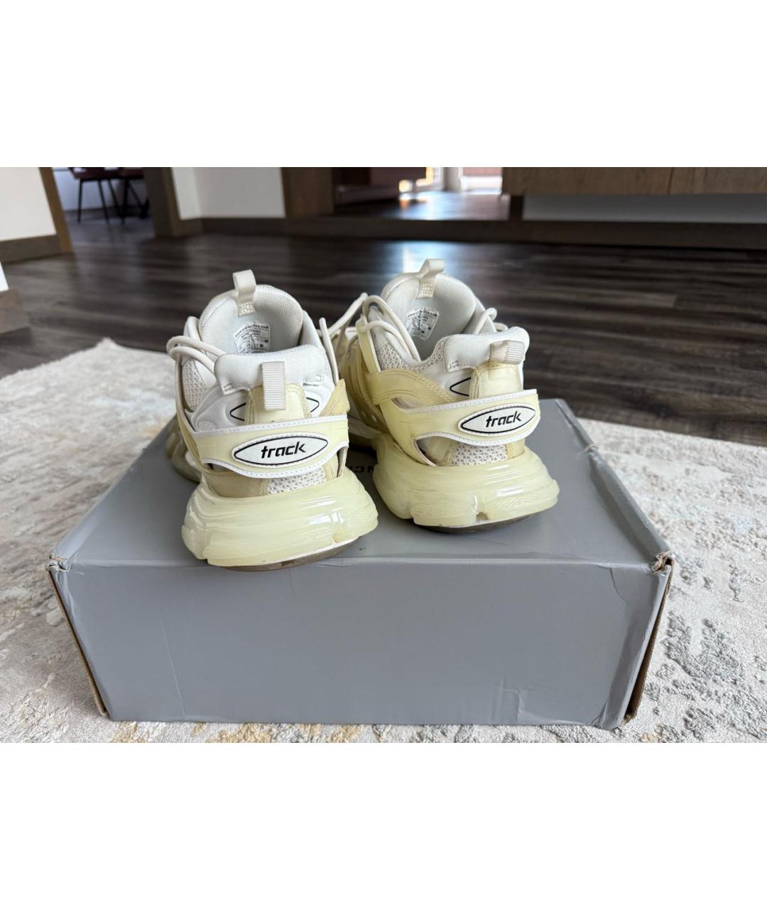 BALENCIAGA Бежевые текстильные низкие кроссовки / кеды, фото 4