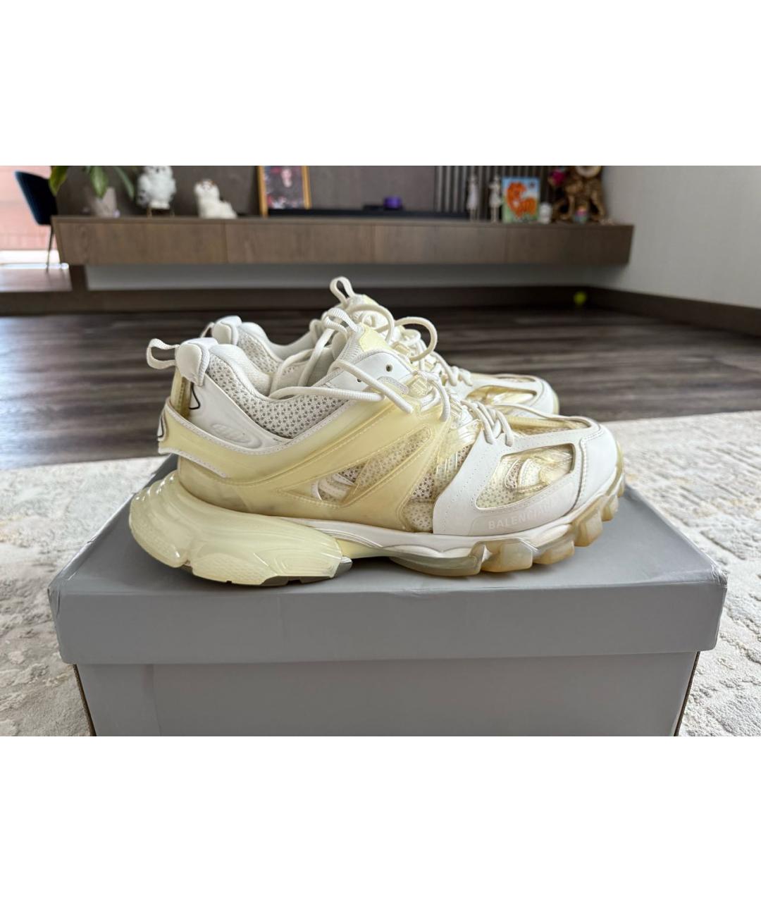 BALENCIAGA Бежевые текстильные низкие кроссовки / кеды, фото 5