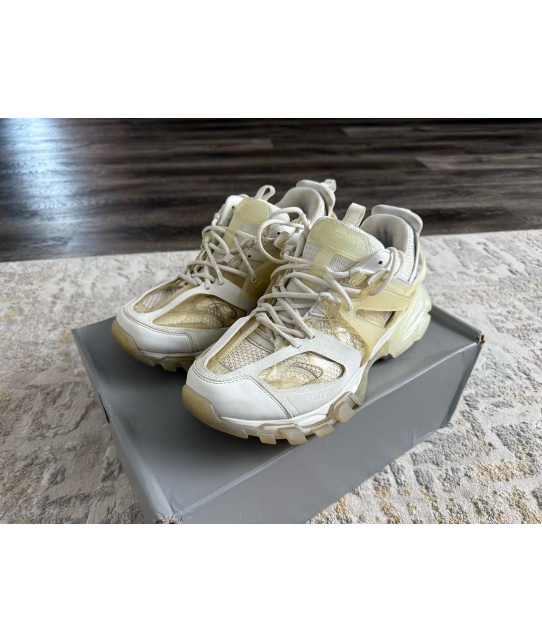 BALENCIAGA Бежевые текстильные низкие кроссовки / кеды, фото 2