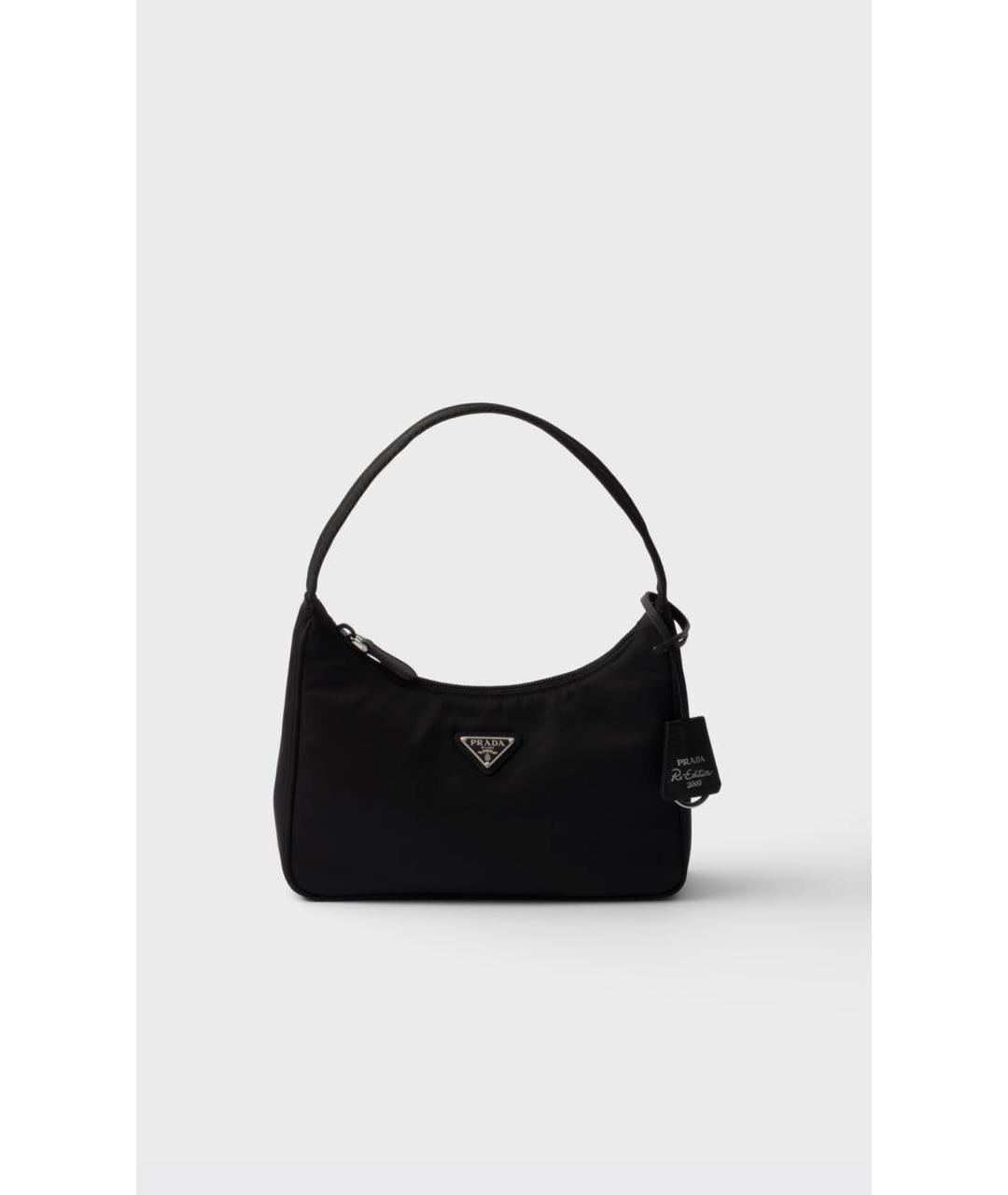PRADA Черная тканевая сумка с короткими ручками, фото 7