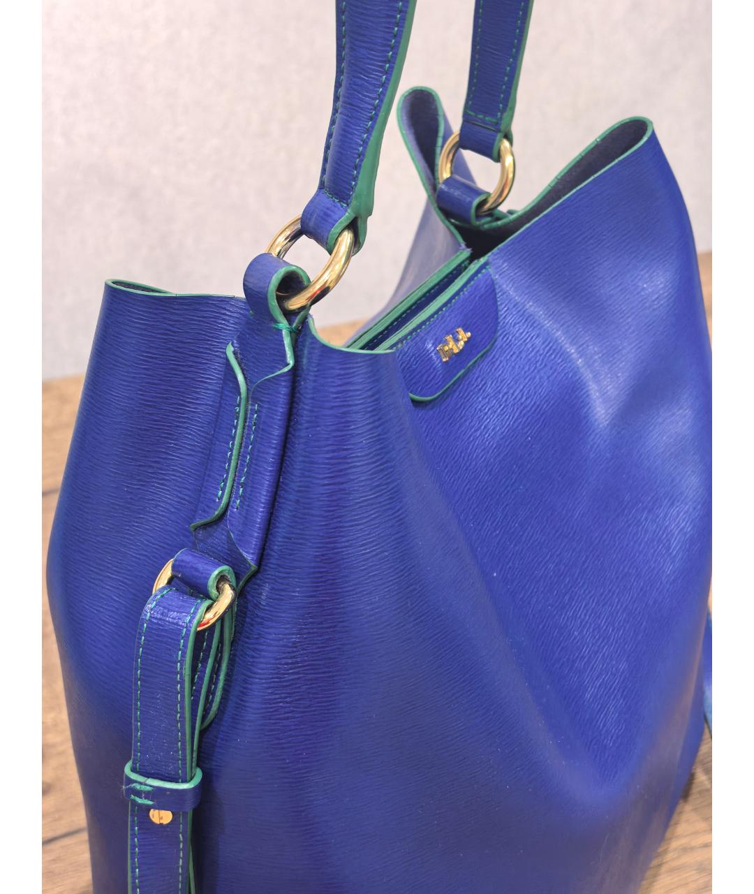 RRL Синяя кожаная сумка через плечо, фото 6