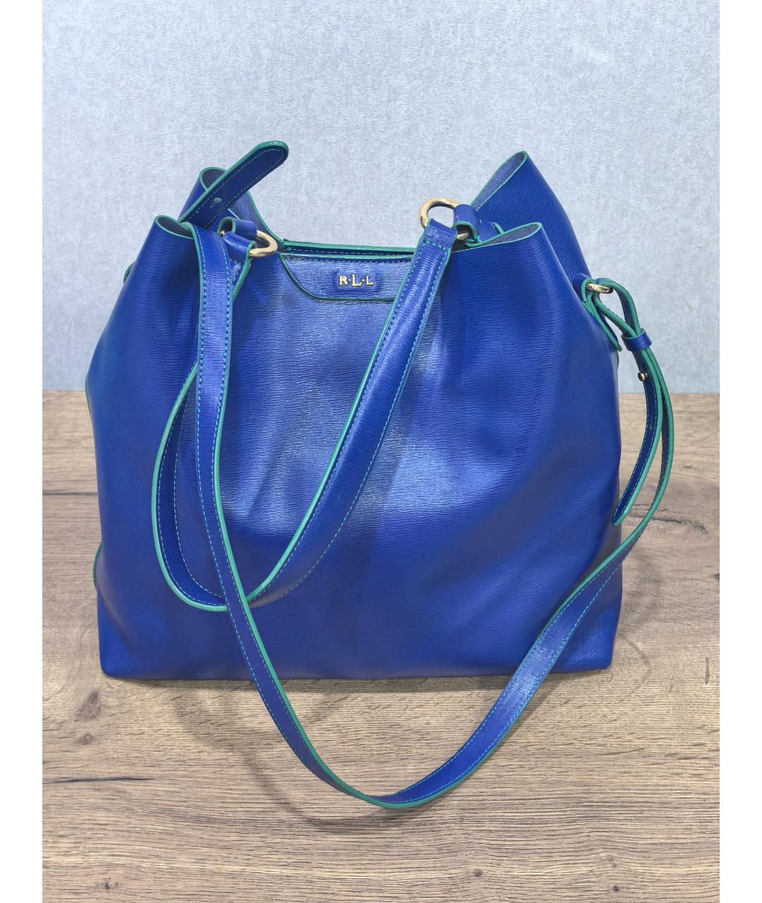 RRL Синяя кожаная сумка через плечо, фото 7