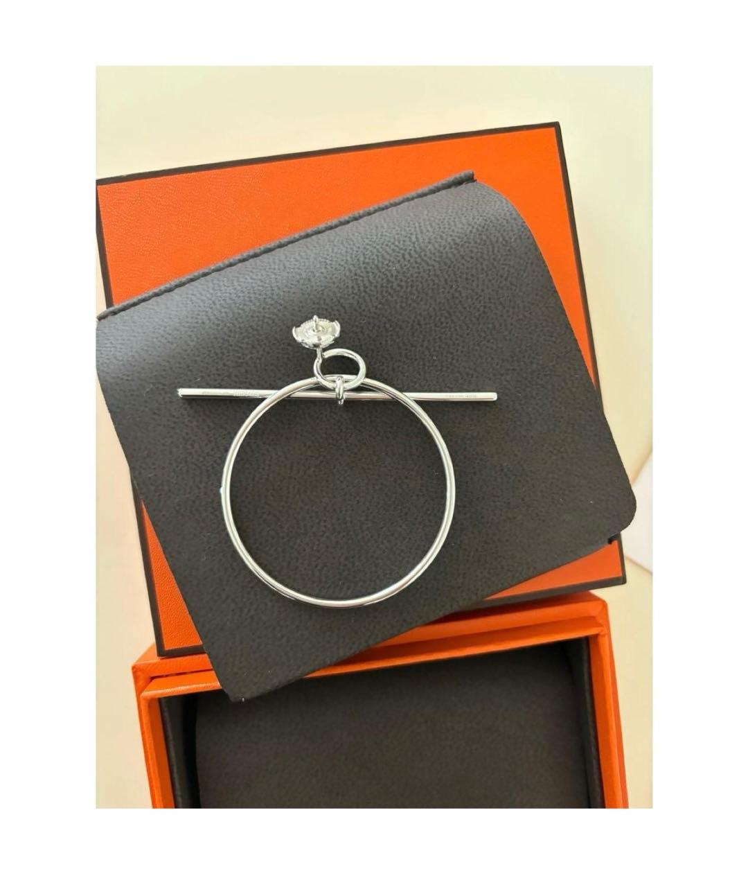 HERMES Белые серебряные серьги, фото 3