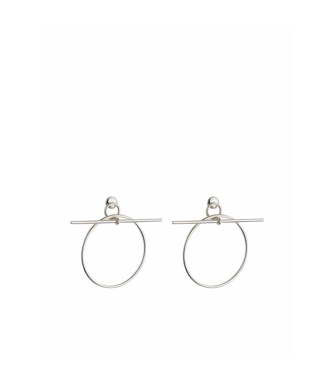 HERMES Белые серебряные серьги, фото 1