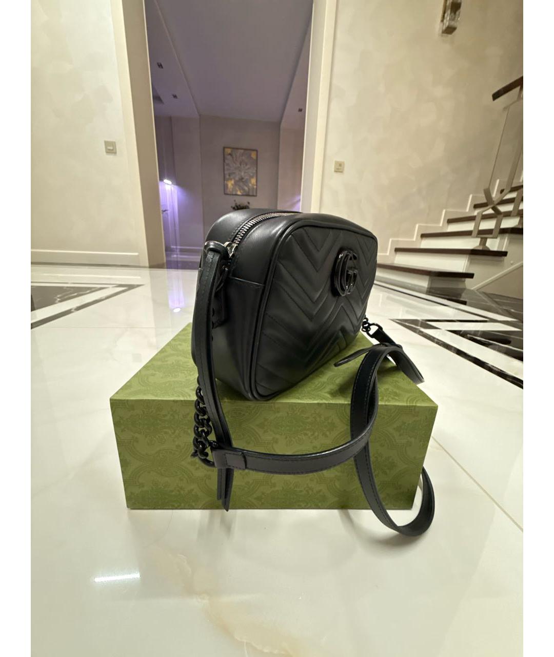 GUCCI Черная кожаная сумка через плечо, фото 2