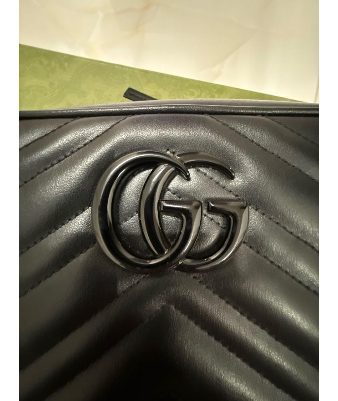 GUCCI Черная кожаная сумка через плечо, фото 5