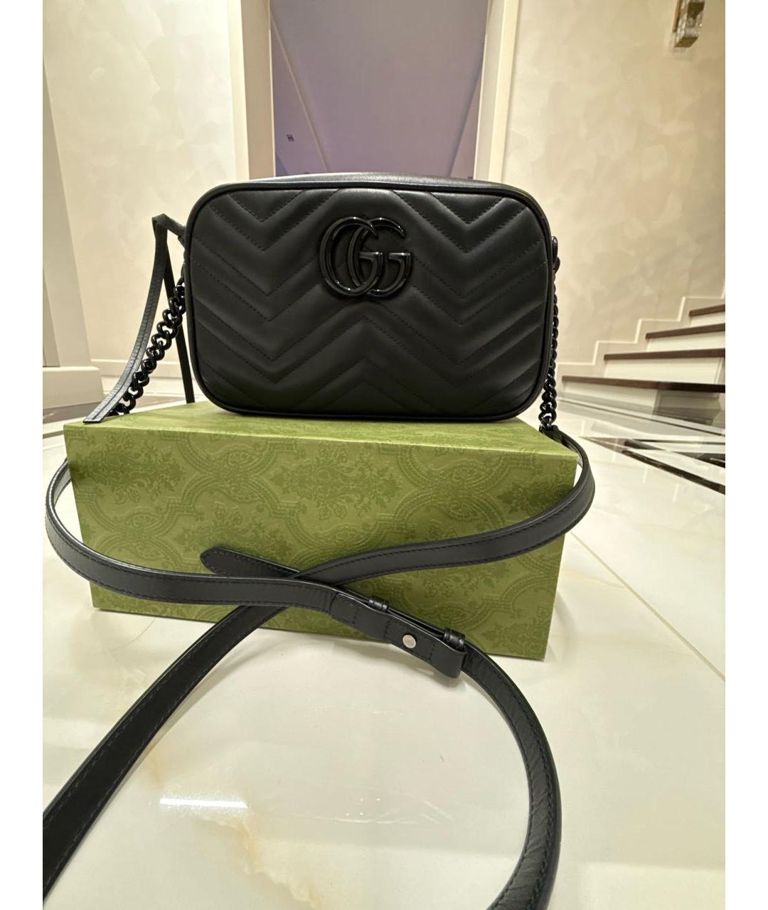 GUCCI Черная кожаная сумка через плечо, фото 6