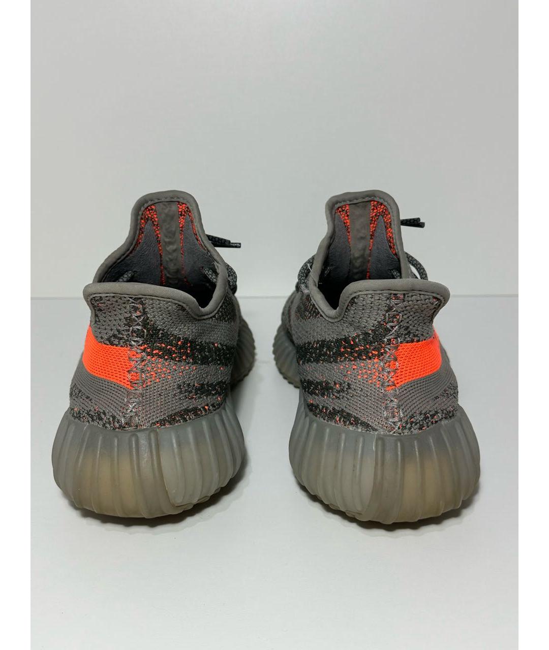 ADIDAS YEEZY Антрацитовые синтетические низкие кроссовки / кеды, фото 4