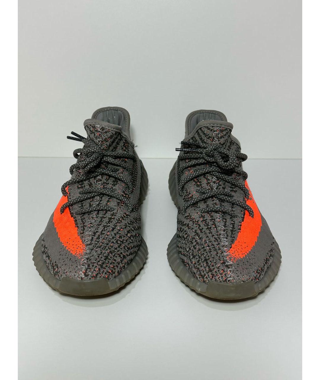 ADIDAS YEEZY Антрацитовые синтетические низкие кроссовки / кеды, фото 2