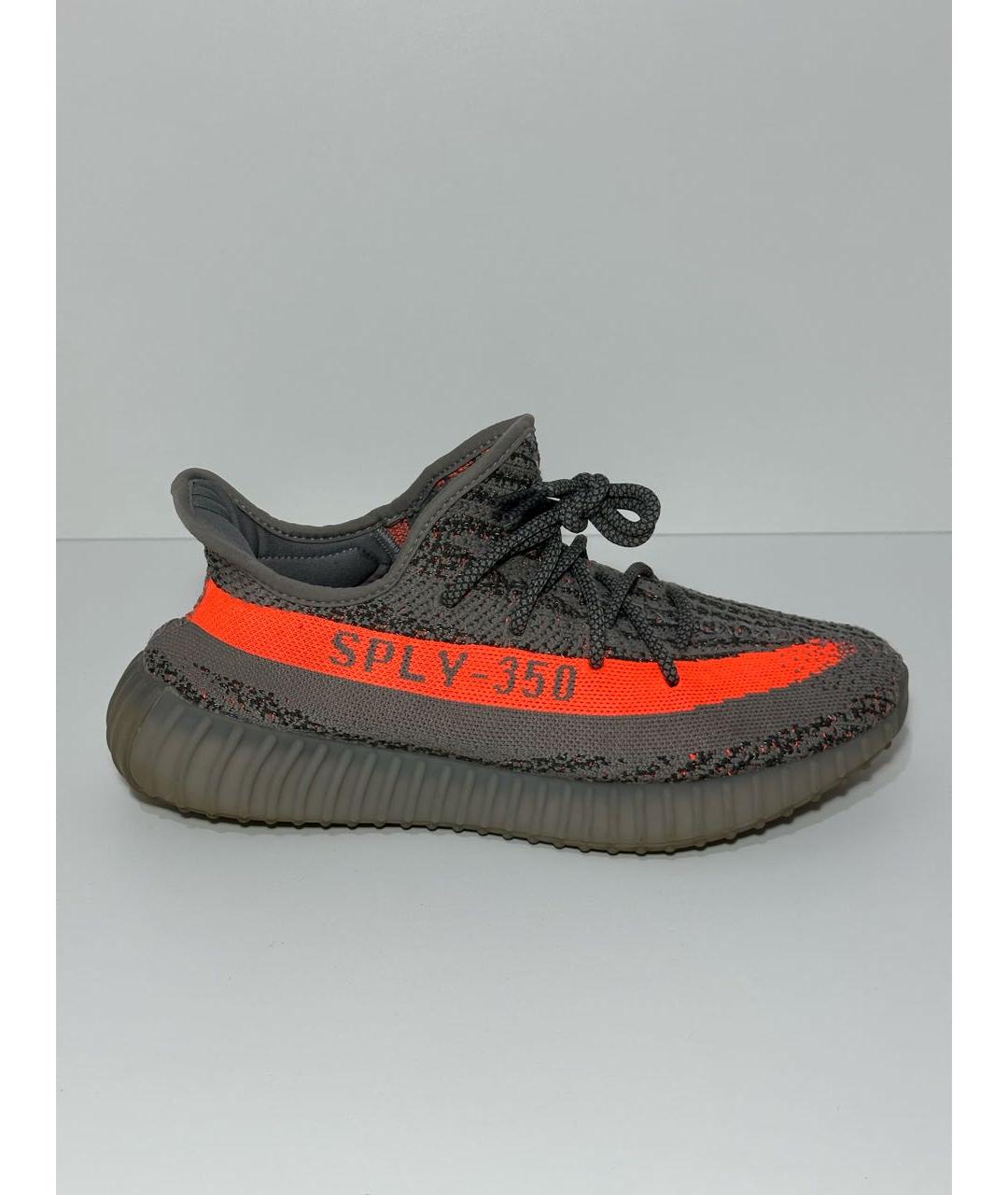 ADIDAS YEEZY Антрацитовые синтетические низкие кроссовки / кеды, фото 9