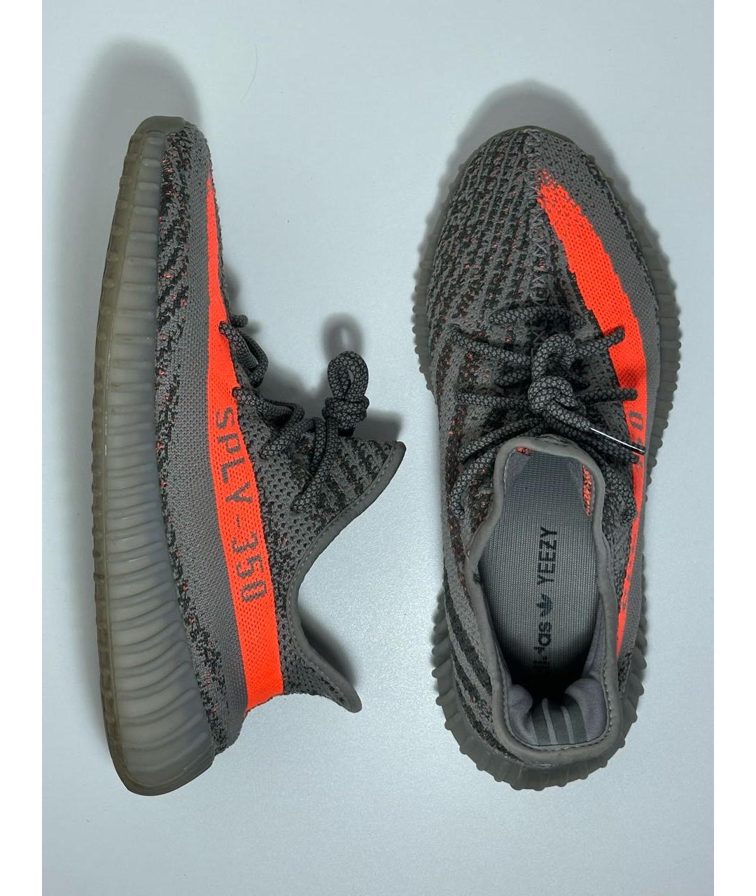 ADIDAS YEEZY Антрацитовые синтетические низкие кроссовки / кеды, фото 7