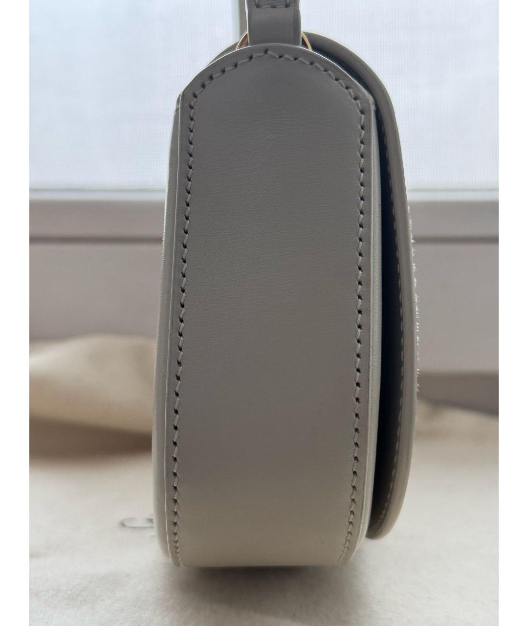 SAINT LAURENT Бежевая кожаная сумка с короткими ручками, фото 6