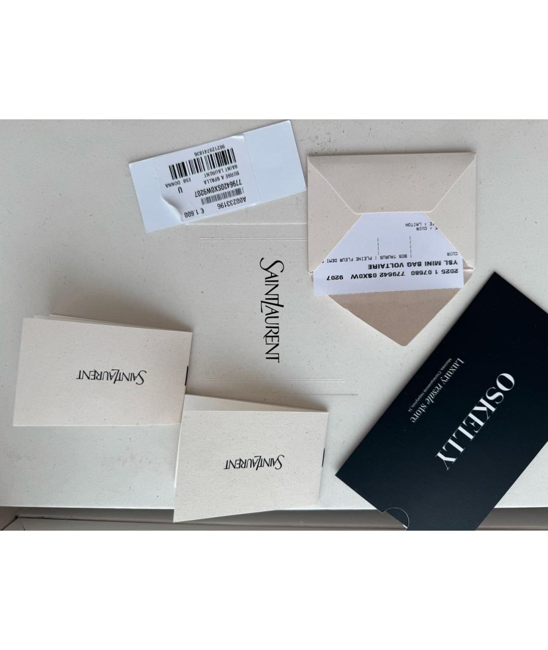 SAINT LAURENT Бежевая кожаная сумка с короткими ручками, фото 4