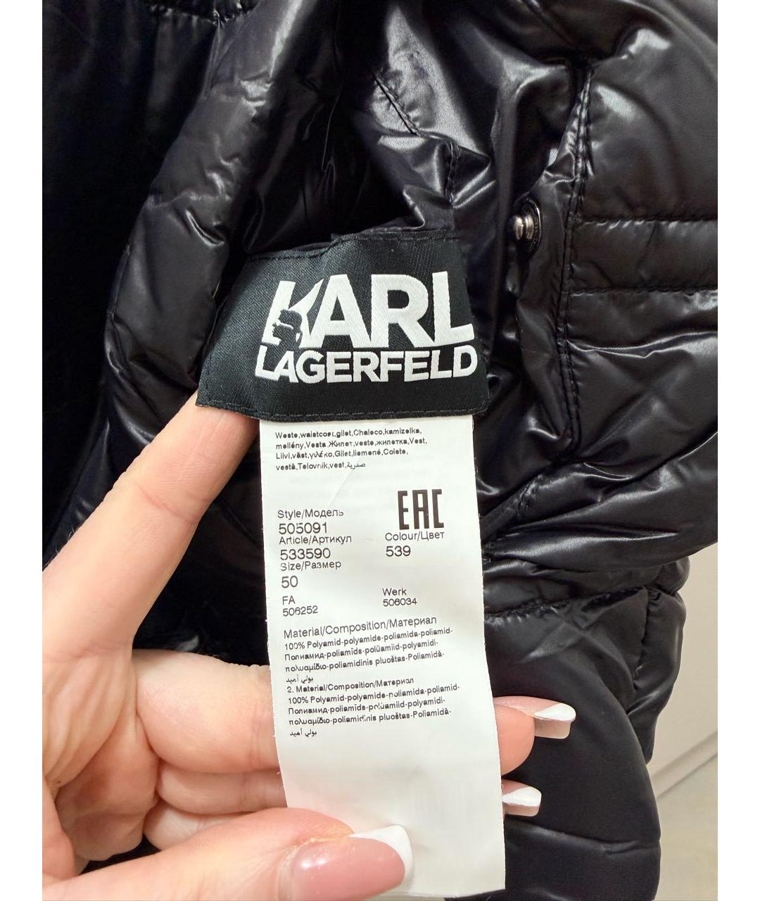 KARL LAGERFELD Черный полиамидовый жилет, фото 6