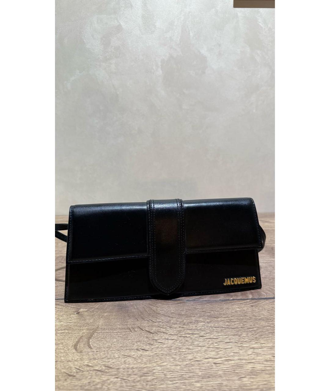 JACQUEMUS Черная кожаная сумка с короткими ручками, фото 9
