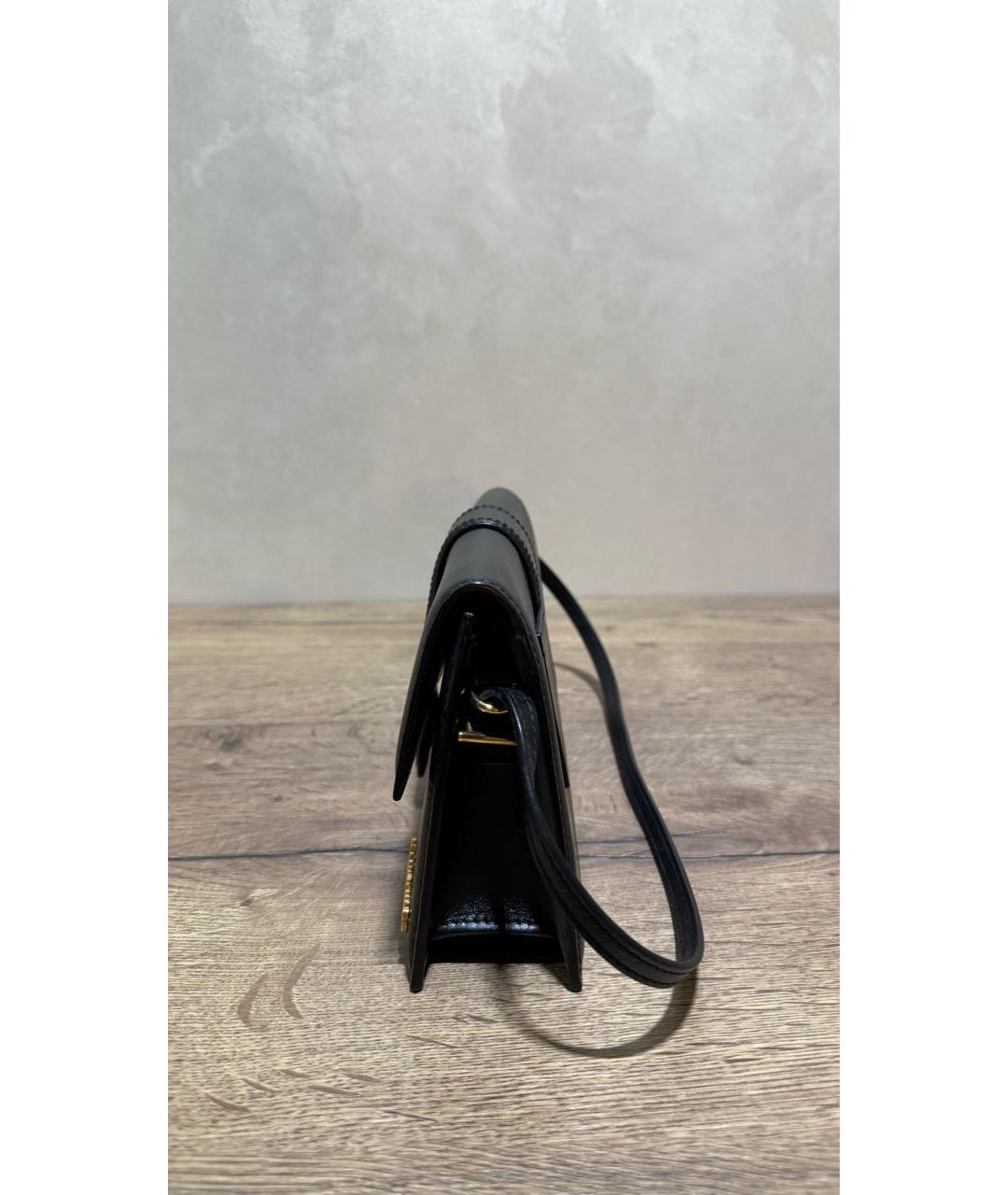 JACQUEMUS Черная кожаная сумка с короткими ручками, фото 8