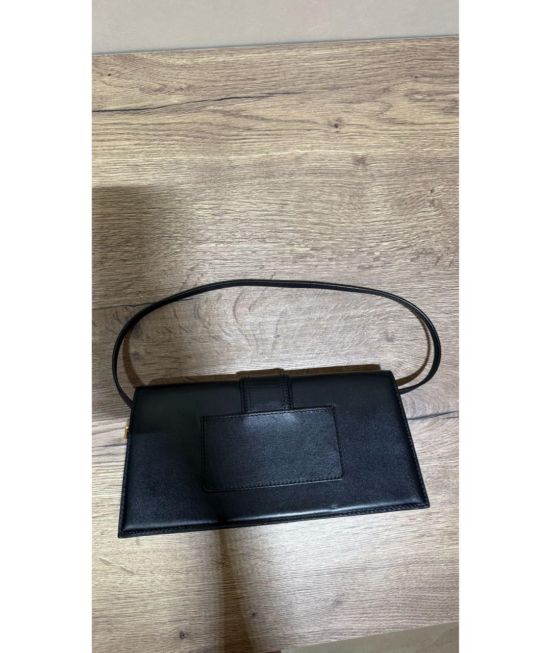 JACQUEMUS Черная кожаная сумка с короткими ручками, фото 5