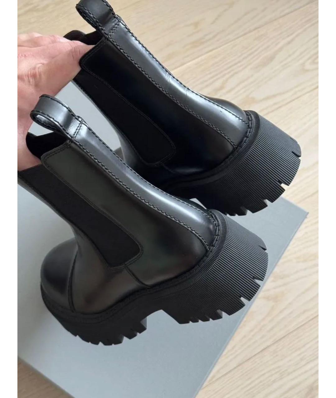 BALENCIAGA Черные кожаные полусапоги, фото 4