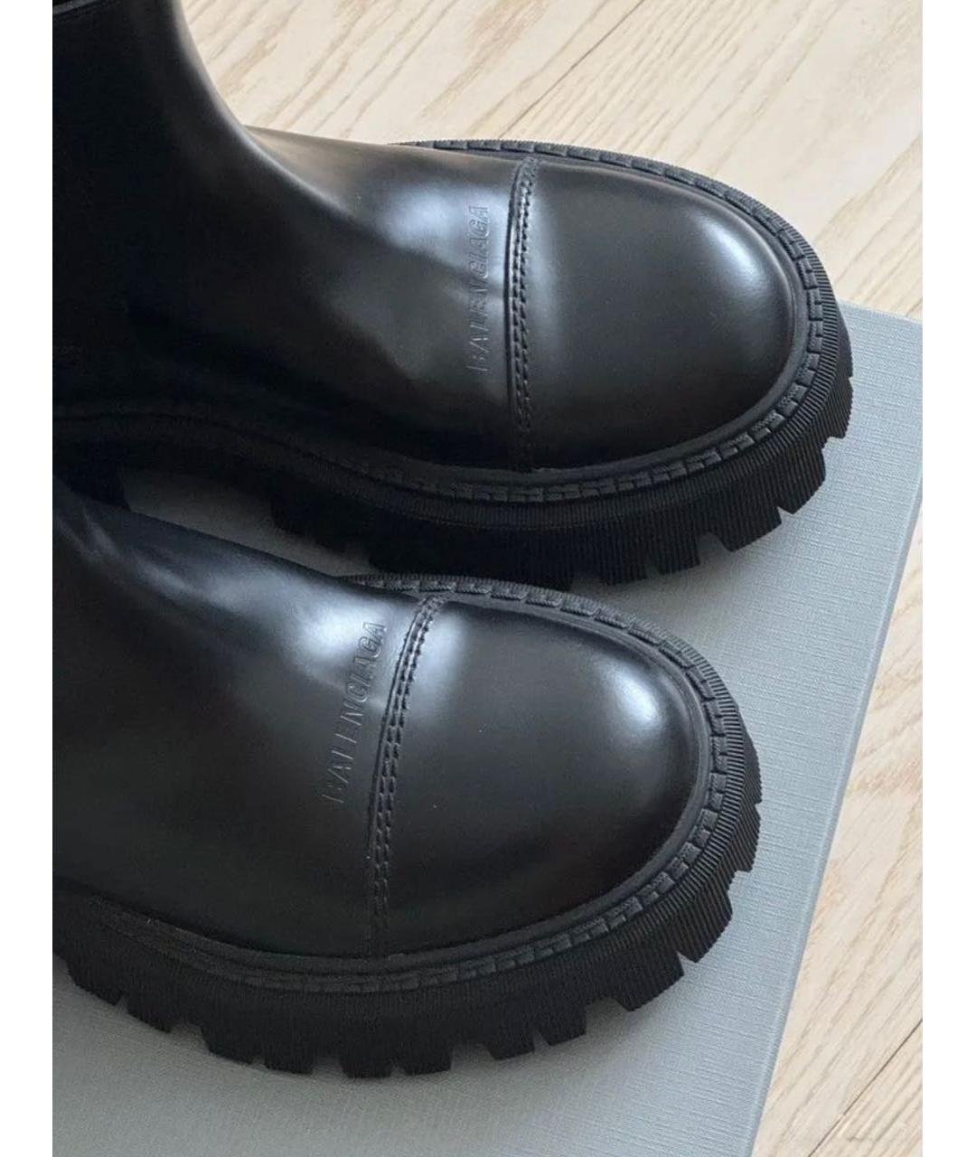 BALENCIAGA Черные кожаные полусапоги, фото 3