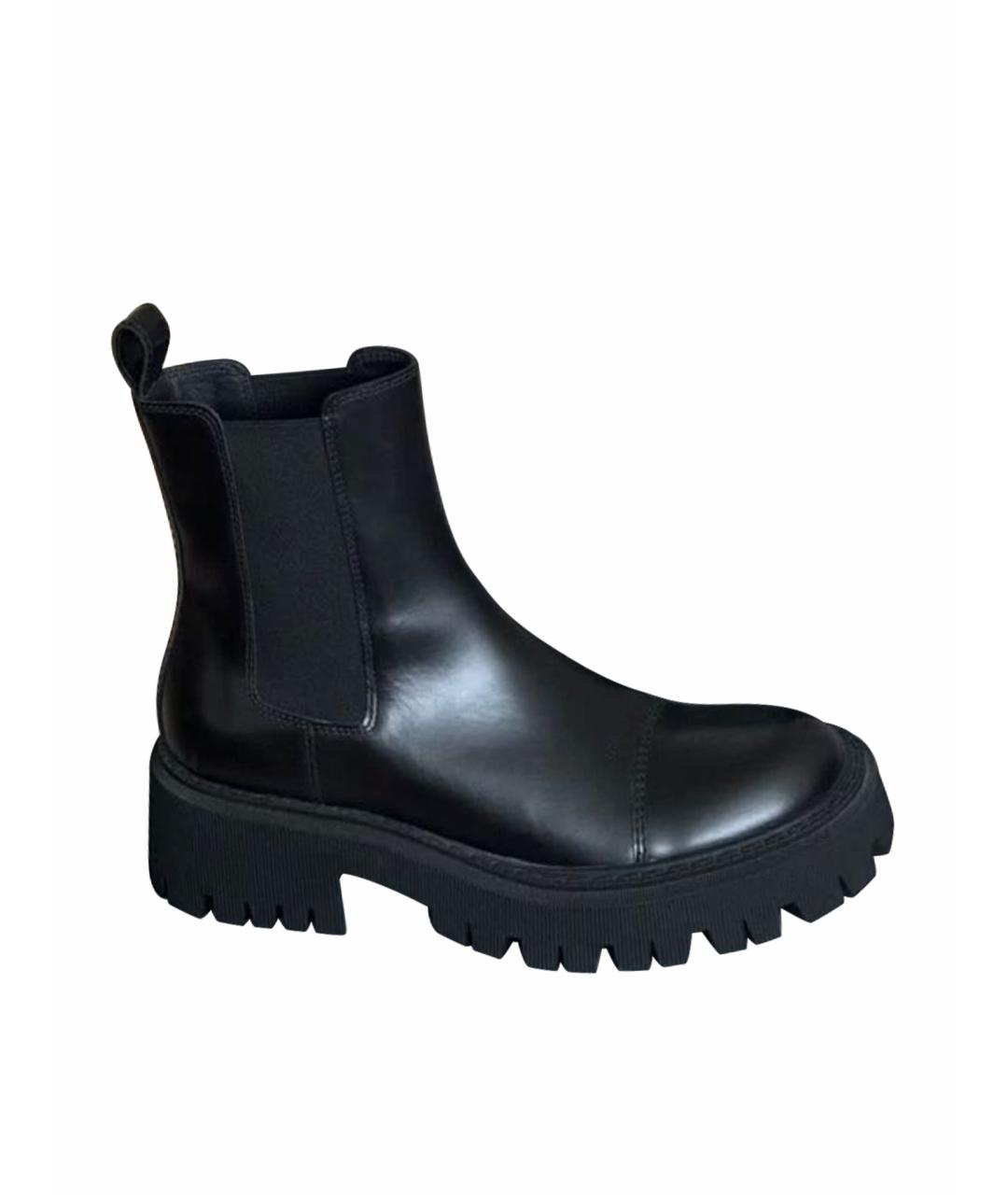 BALENCIAGA Черные кожаные полусапоги, фото 1