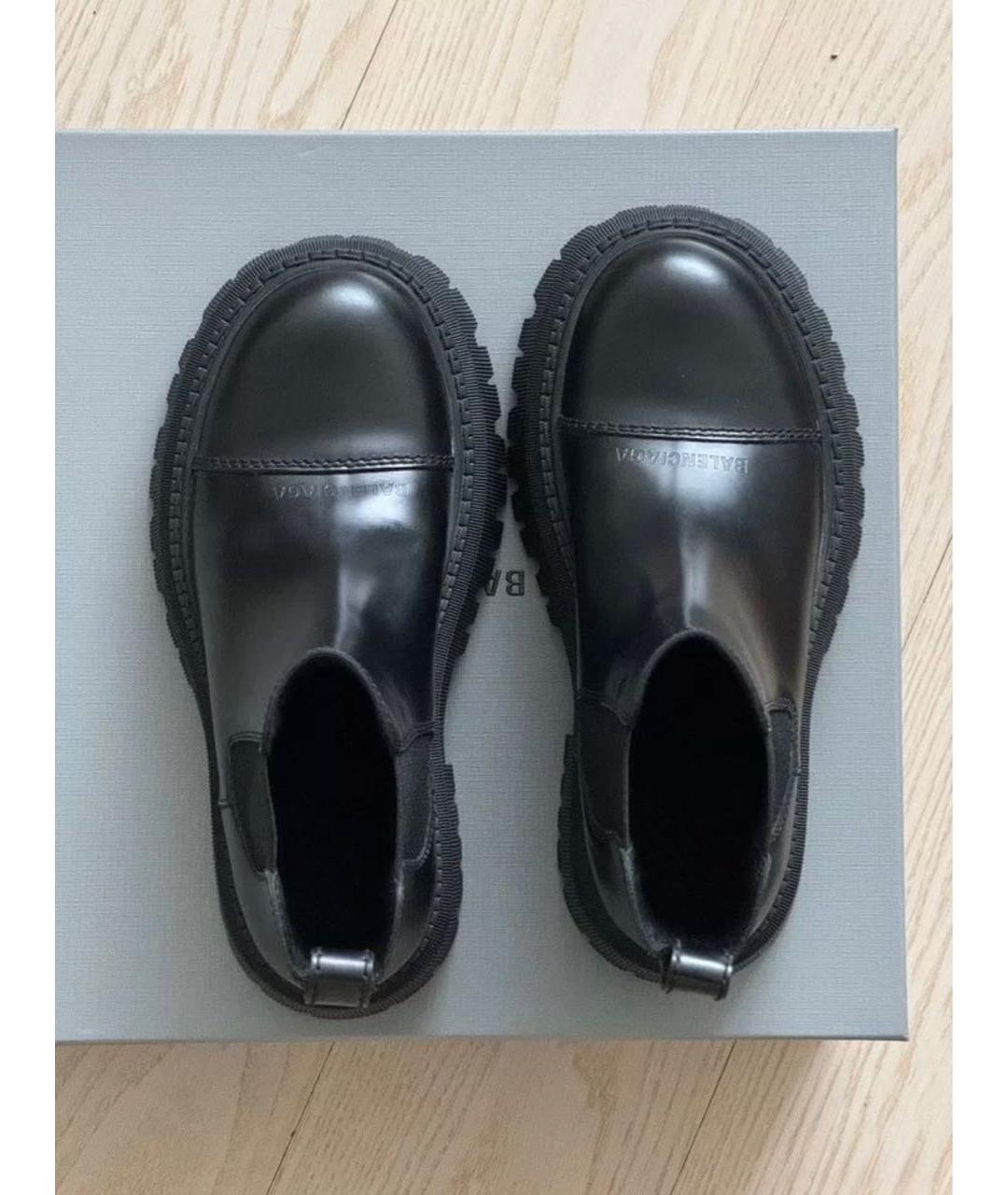 BALENCIAGA Черные кожаные полусапоги, фото 2