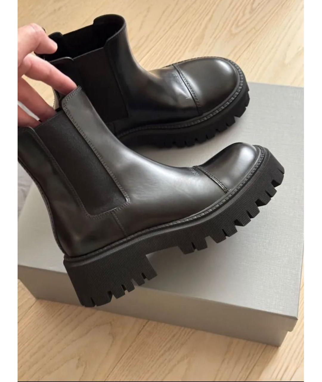 BALENCIAGA Черные кожаные полусапоги, фото 8