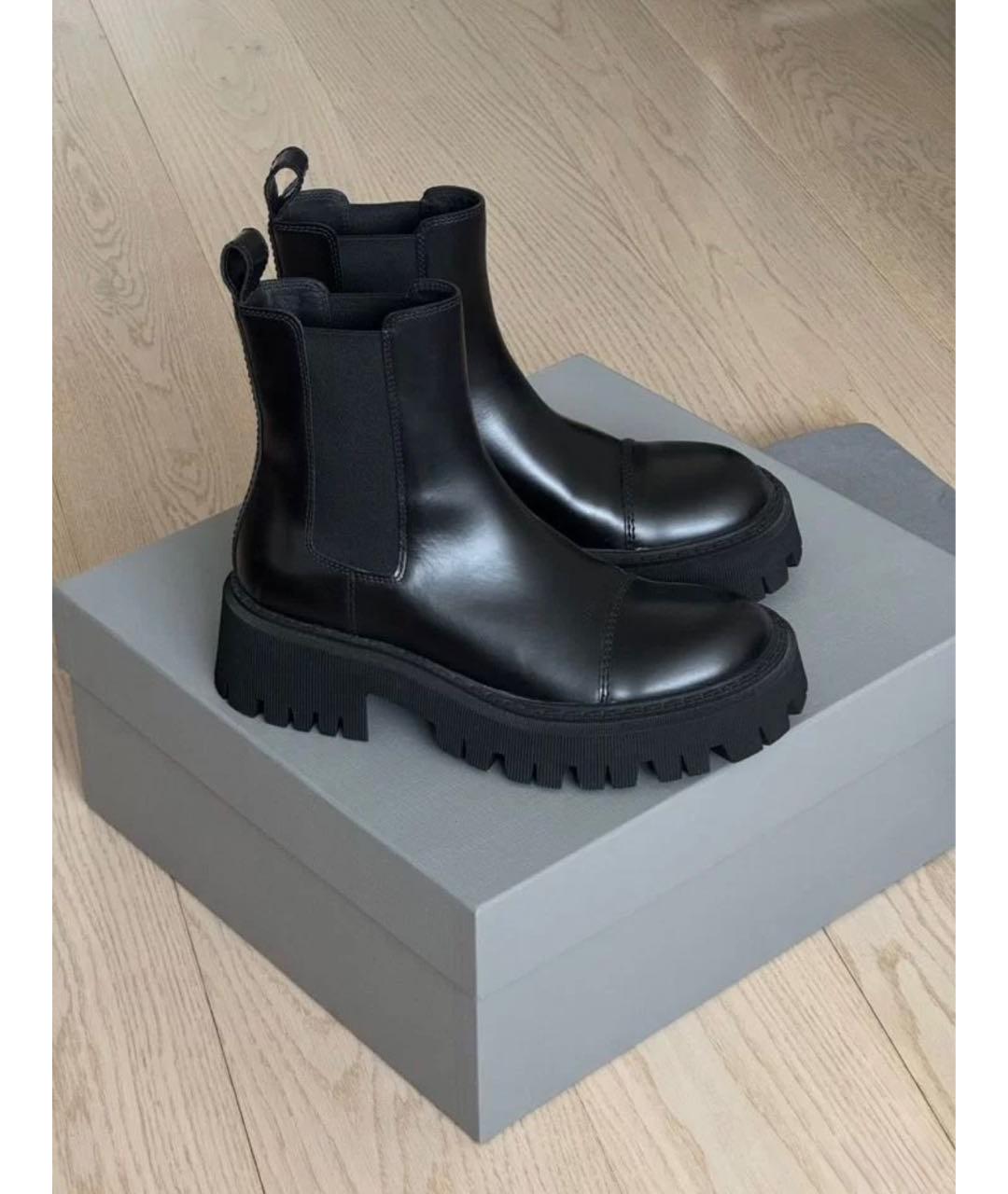 BALENCIAGA Черные кожаные полусапоги, фото 9